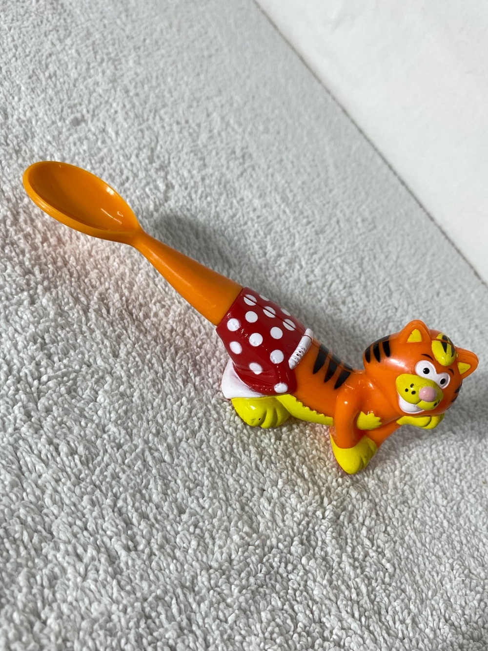 5/$35 Vintage 1992 Rare Zooth Orange Cat Tiger Standalone Toddler Spoon
